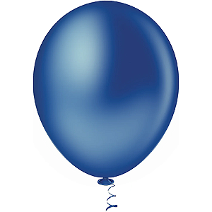 Balão Pic Pic Redondo Liso N°9 Cor Azul Escuro - Embalagem com 50 UN