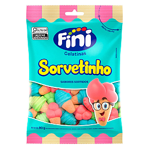 Gelatinas Fini Sorvetinho Sortido - Embalagem com 80G
