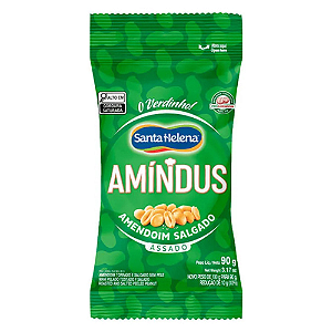 Amendoim Sem Pele Santa Helena Amíndus Salgado - Embalagem com 90G