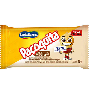 Paçoca Quadrada Santa Helena Paçoquita Zero Açúcar com Aveia - Embalagem com 18G
