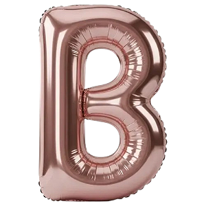 Balão Metalizado Rosé Letra B Tam 32'' - Embalagem com 1 UN