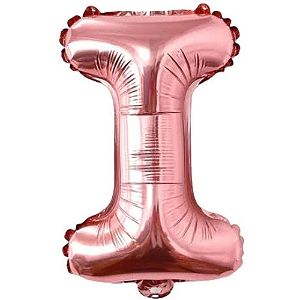 Balão Metalizado Rosé Letra I Tam 32'' - Embalagem com 1 UN