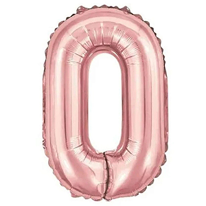 Balão Metalizado Rosé Letra O Tam 32'' - Embalagem com 1 UN
