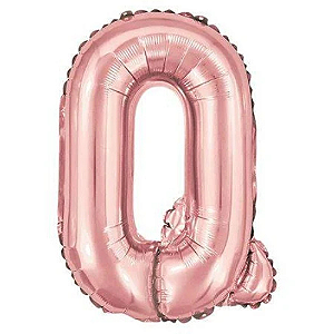 Balão Metalizado Rosé Letra Q Tam 32'' - Embalagem com 1 UN