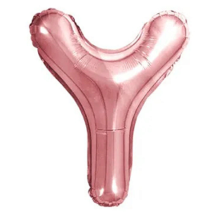Balão Metalizado Rosé Letra Y Tam 32'' - Embalagem com 1 UN