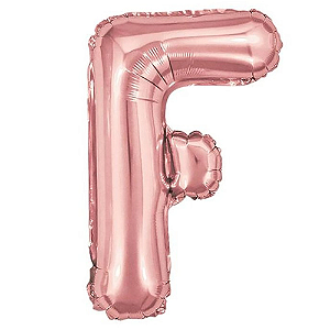 Balão Metalizado Rosé Letra F Tam 32'' - Embalagem com 1 UN