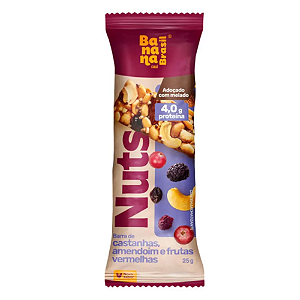 Barra Nuts Castanhas, Amendoim e Frutas Vermelhas - Embalagem com 25G