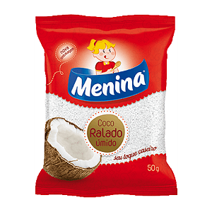 Coco Ralado Menina Úmido e Adoçado - Embalagem com 50G