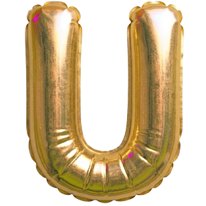 Balão Metalizado Dourado Letra U Tam 32'' - Embalagem com 1 UN