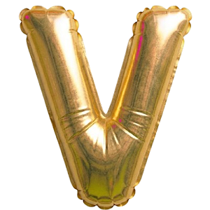 Balão Metalizado Dourado Letra V Tam 32'' - Embalagem com 1 UN