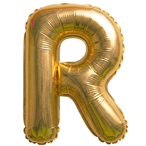 Balão Metalizado Dourado Letra R Tam 32'' - Embalagem com 1 UN