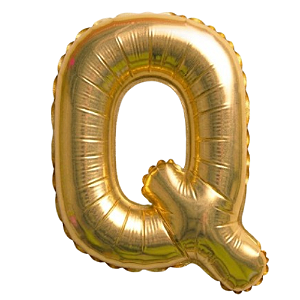 Balão Metalizado Dourado Letra Q Tam 32'' - Embalagem com 1 UN