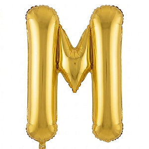 Balão Metalizado Dourado Letra M Tam 32'' - Embalagem com 1 UN