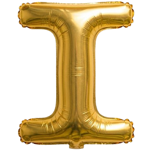 Balão Metalizado Dourado Letra I Tam 32'' - Embalagem com 1 UN