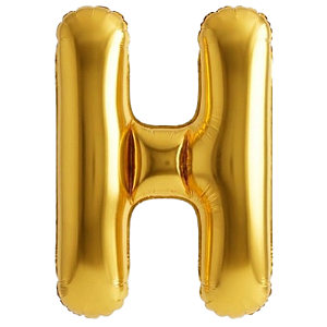 Balão Metalizado Dourado Letra H Tam 32'' - Embalagem com 1 UN
