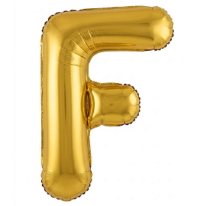 Balão Metalizado Dourado Letra F Tam 32'' - Embalagem com 1 UN