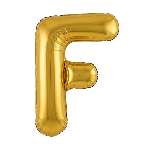 Balão Metalizado Dourado Letra F Tam 16'' - Embalagem com 1 UN