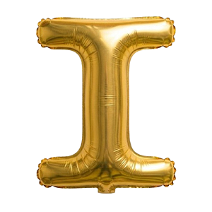 Balão Metalizado Dourado Letra I Tam 16'' - Embalagem com 1 UN