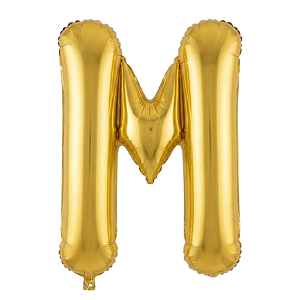 Balão Metalizado Dourado Letra M Tam 16'' - Embalagem com 1 UN