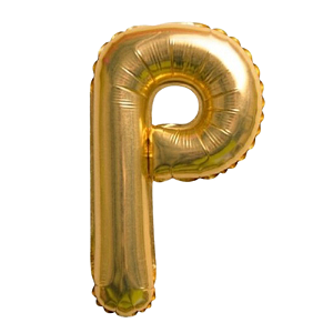 Balão Metalizado Dourado Letra P Tam 16'' - Embalagem com 1 UN