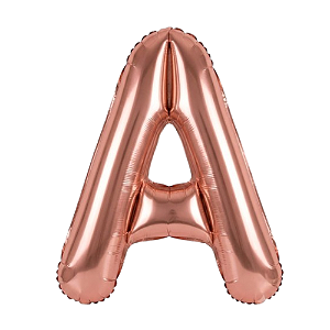 Balão Metalizado Rosé Letra A Tam 16 - Embalagem com 1 UN