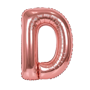 Balão Metalizado Rosé Letra D Tam 16'' - Embalagem com 1 UN