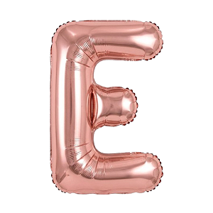 Balão Metalizado Rosé Letra E Tam 16'' - Embalagem com 1 UN