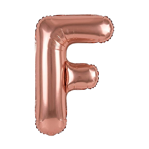 Balão Metalizado Rosé Letra F Tam 16 - Embalagem com 1 UN
