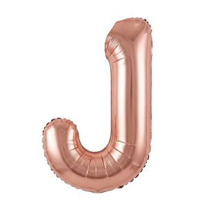 Balão Metalizado Rosé Letra J Tam 16'' - Embalagem com 1 UN