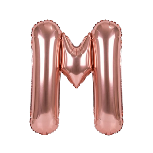 Balão Metalizado Rosé Letra M Tam 16'' - Embalagem com 1 UN