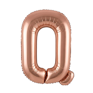 Balão Metalizado Rosé Letra Q Tam 16'' - Embalagem com 1 UN