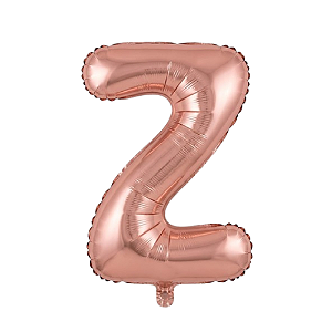 Balão Metalizado Rosé Letra Z Tam 16'' - Embalagem com 1 UN