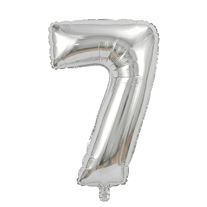 Balão Metalizado Prata N°7 Tam 32'' - Embalagem com 1 UN