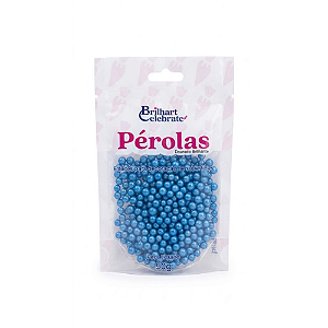 Confeito Pérolas Brilhart Celebrate Pequena Cor Azul Cintilante - Embalagem com 50G