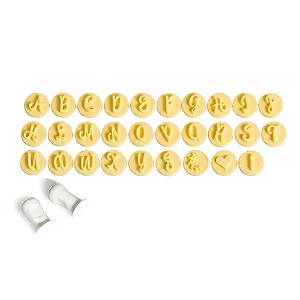 Kit Carimbos Blue Star Letras Glamour Amarelo - Embalagem com 31 Peças