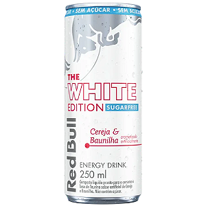 Energético Red Bull White Edition Sabor Cereja & Baunilha Sugarfree - Lata com 250ML