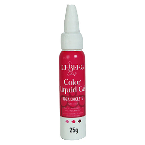Corante Liquid Gel Iceberg Rosa Chiclete - Embalagem com 25G