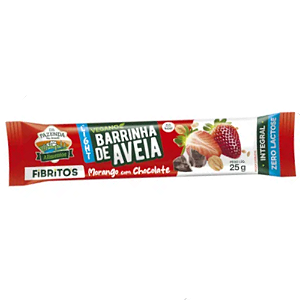 Barra Fibritos Vegana Aveia com Morango e Chocolate - Embalagem com 25G