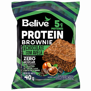 Brownie Proteico Zero Açúcar Belive Sabor Chocolate com Avelã - Embalagem com 40G