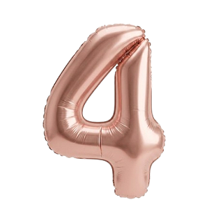 Balão Metalizado Rosé N°4 Tam 32'' - Embalagem com 1 UN