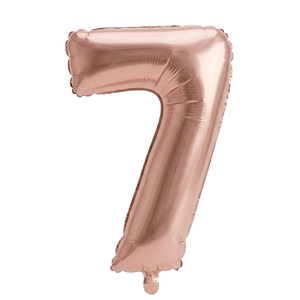 Balão Metalizado Rosé N°7 Tam 32'' - Embalagem com 1 UN