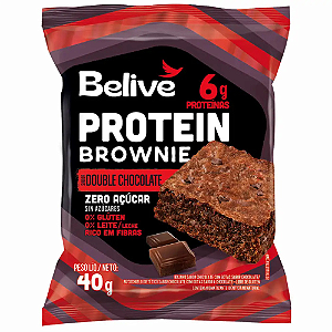 Brownie Proteico Belive Sabor Double Chocolate Zero Açúcar - Embalagem com 40G