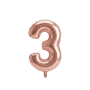 Balão Metalizado Rosé N°3 Tam 16'' - Embalagem com 1 UN