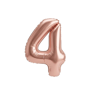 Balão Metalizado Rosé N°4 Tam 16'' - Embalagem com 1 UN