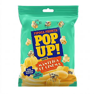 Pipoca Pronta Pop Up Sabor Manteiga de Cinema - Embalagem com 30G