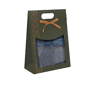 Maleta Verde e Bronze com Visor e Fita
