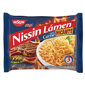 Macarrão Instantâneo Nissin Sabor Carne Picante - Embalagem com 85G