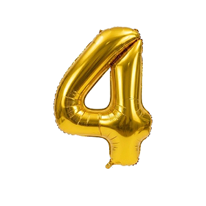 Balão Metalizado Dourado N°4 Tam 16'' - Embalagem com 1 UN