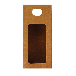 Caixa Pouche Kraft com Visor