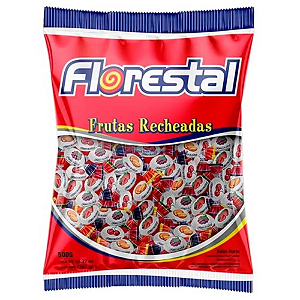 Bala Dura Florestal Frutas Sortidas Recheadas - Embalagem com 500G